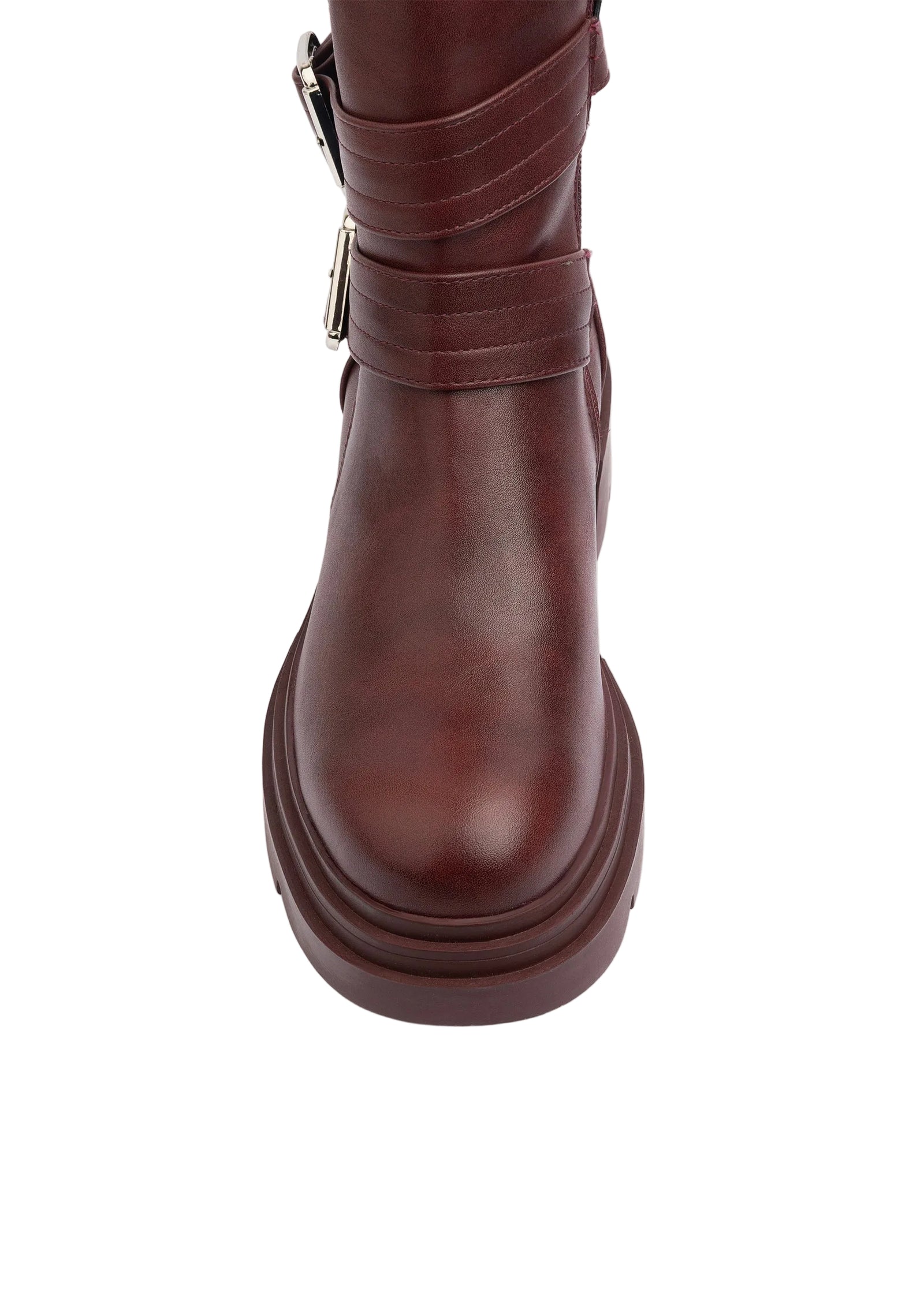 Atlas Buckle Combat Half Boots High Quality with Buckle Detail Woman 17726AH4 Maroon - 7