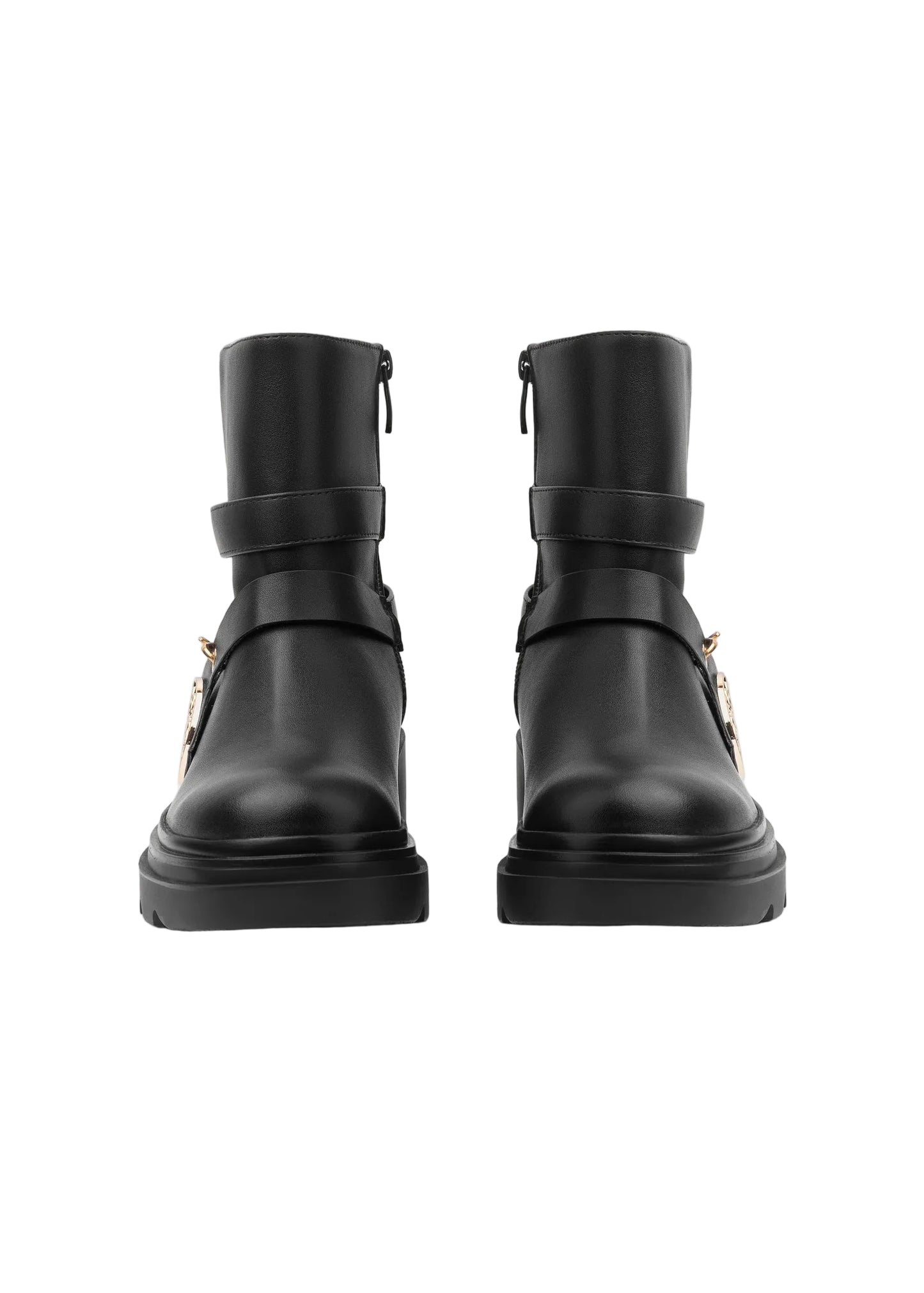 Orion Ringed Heeled Half Boots High Quality with Buckle Detail Woman 17726AH6 Black