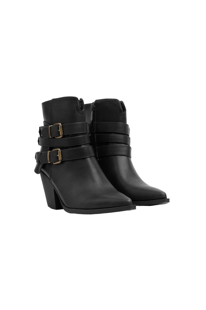 Orion Ringed Half Boots High Quality with Buckle Detail Woman 17726AH9 Black - 4