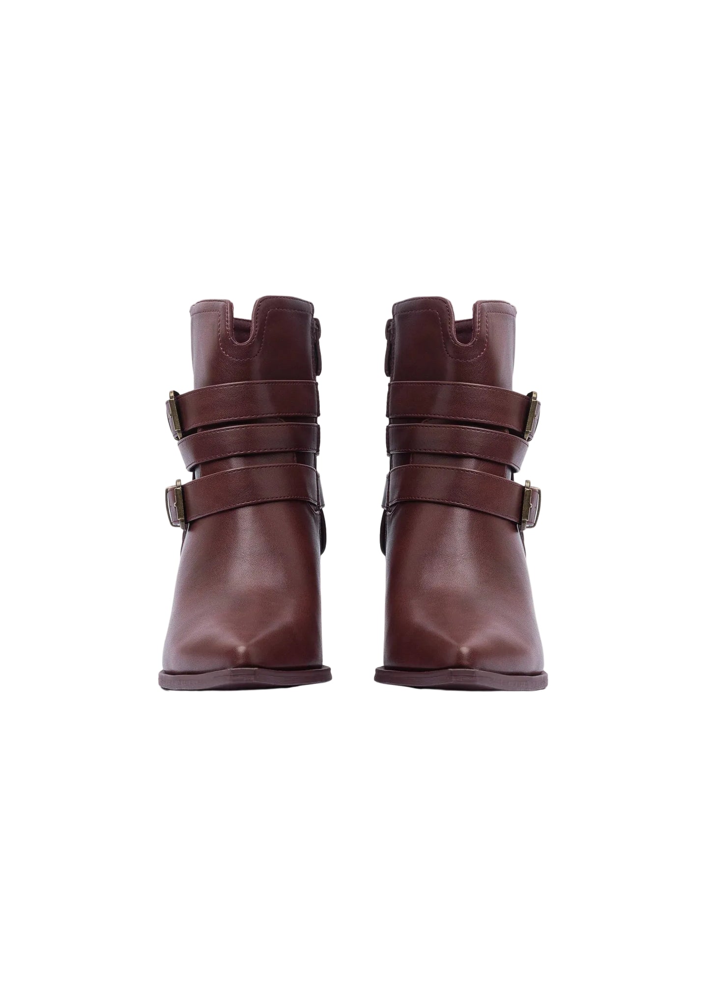 Orion Ringed Half Boots High Quality with Buckle Detail Woman 17726AH9 Burgundy