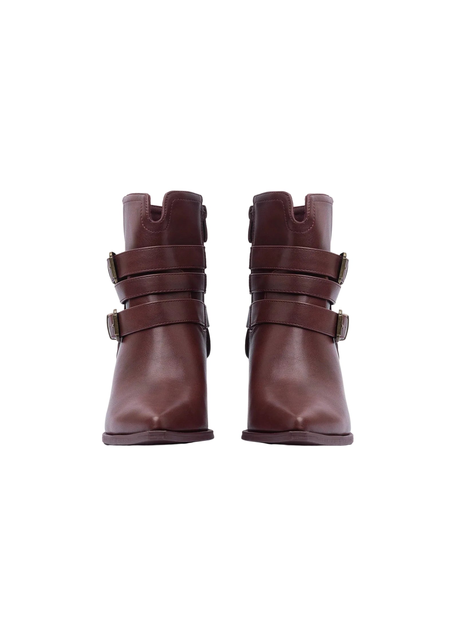 Orion Ringed Half Boots High Quality with Buckle Detail Woman 17726AH9 Burgundy - 6