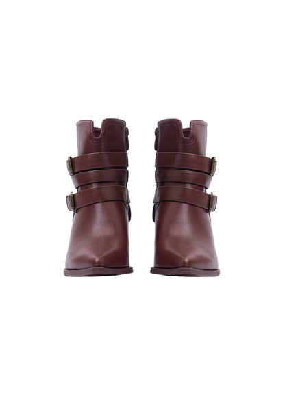 Orion Ringed Half Boots High Quality with Buckle Detail Woman 17726AH9 Burgundy