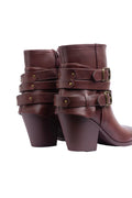 Orion Ringed Half Boots High Quality with Buckle Detail Woman 17726AH9 Burgundy - 5