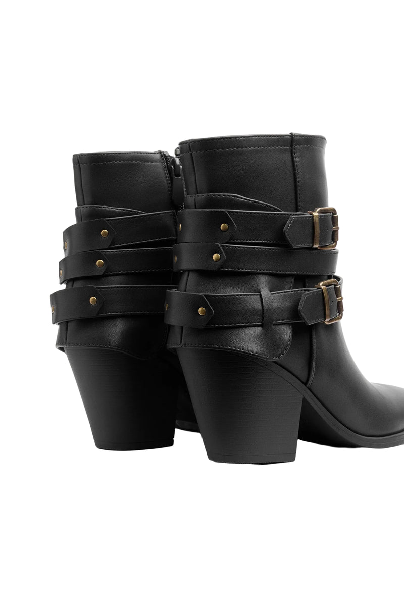 Orion Ringed Half Boots High Quality with Buckle Detail Woman 17726AH9 Black - 5