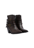 Orion Ringed Half Boots High Quality with Buckle Detail Woman 17726AH9 Coffee - 4