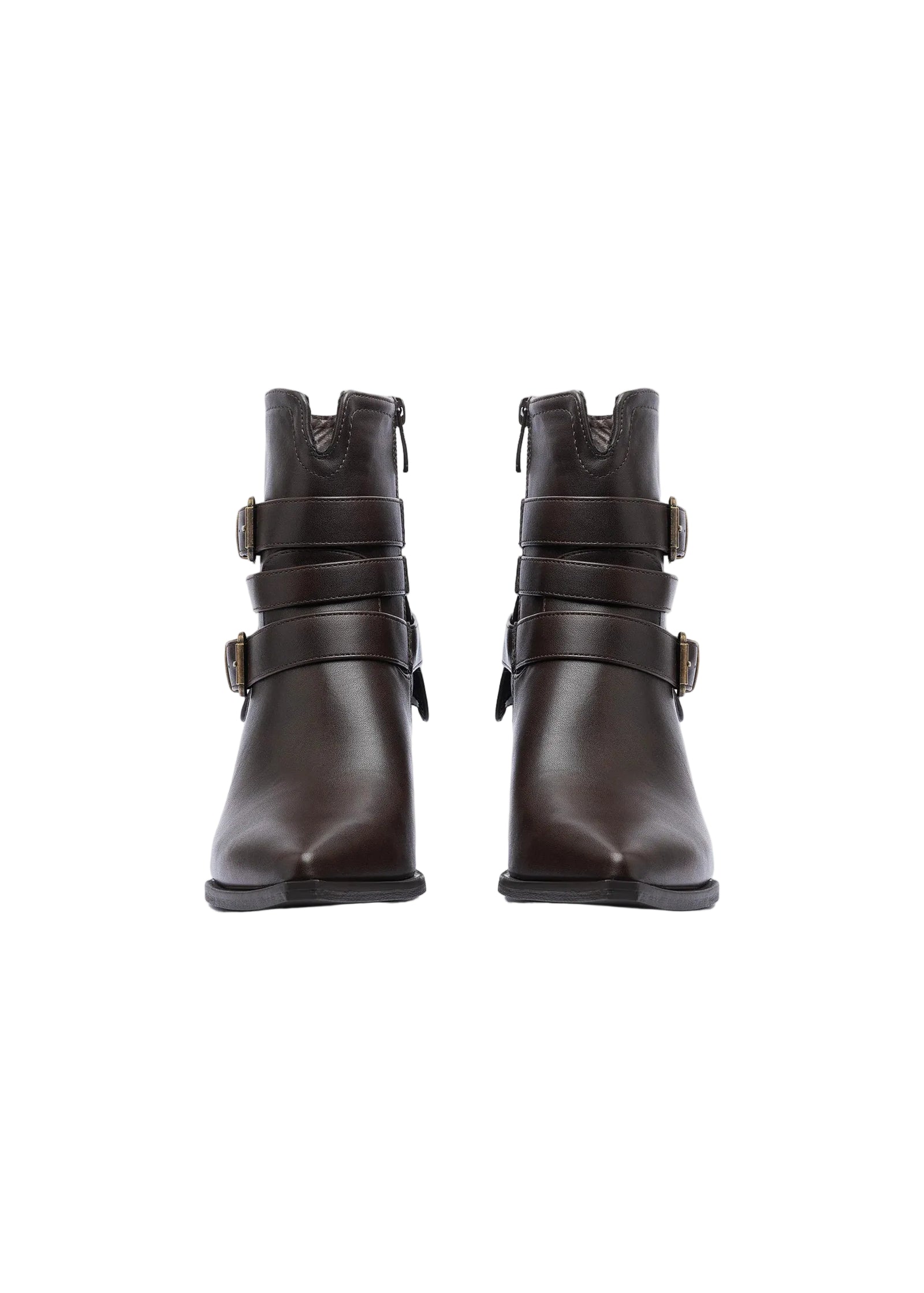 Orion Ringed Half Boots High Quality with Buckle Detail Woman 17726AH9 Coffee - 6