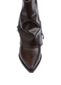 Dial Belt Heel Half Boots High Quality with Buckle Detail Woman 17726AH10 Coffee - 7