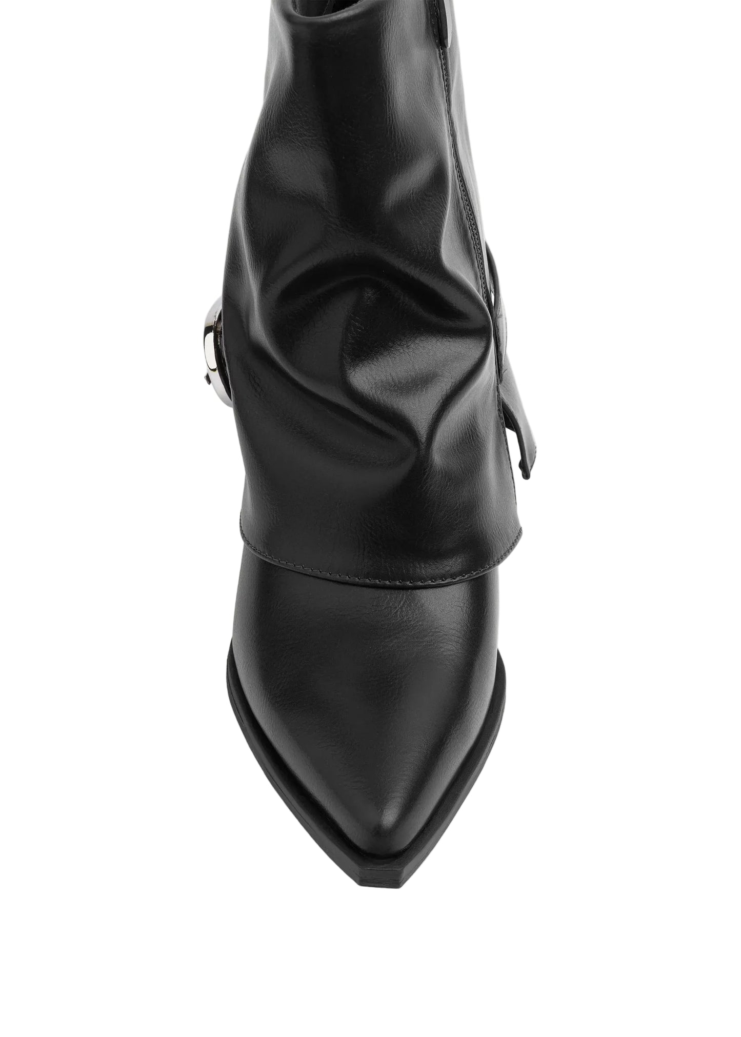 Dial Belt Heel Half Boots High Quality with Buckle Detail Woman 17726AH10 Black