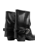 Dial Belt Heel Half Boots High Quality with Buckle Detail Woman 17726AH10 Black - 5