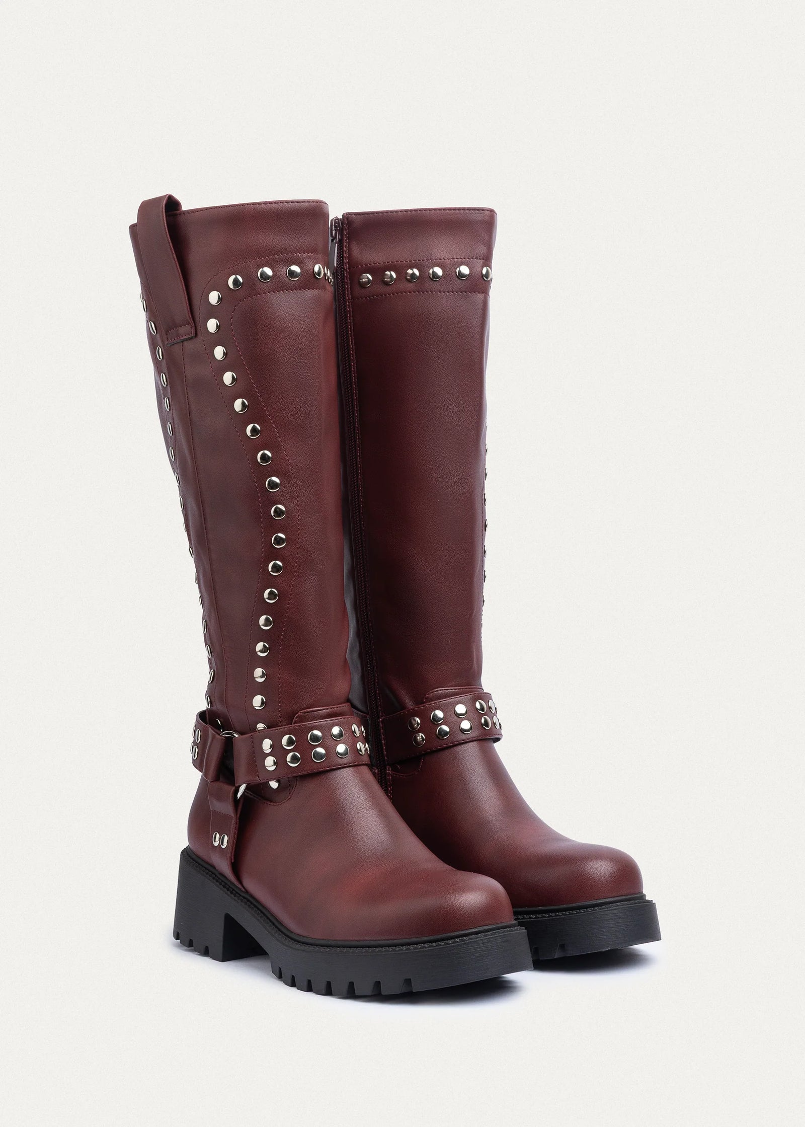 High Quality Design Tan Classic Boots with Detail 12500H025 Maroon - 4