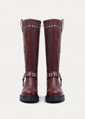 High Quality Design Tan Classic Boots with Detail 12500H025 Maroon - 5