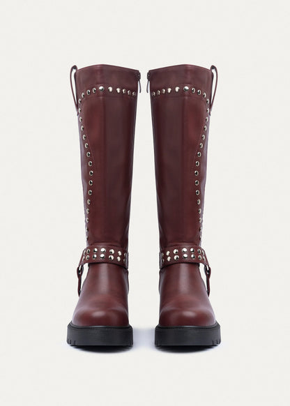 High Quality Design Tan Classic Boots with Detail 12500H025 Maroon