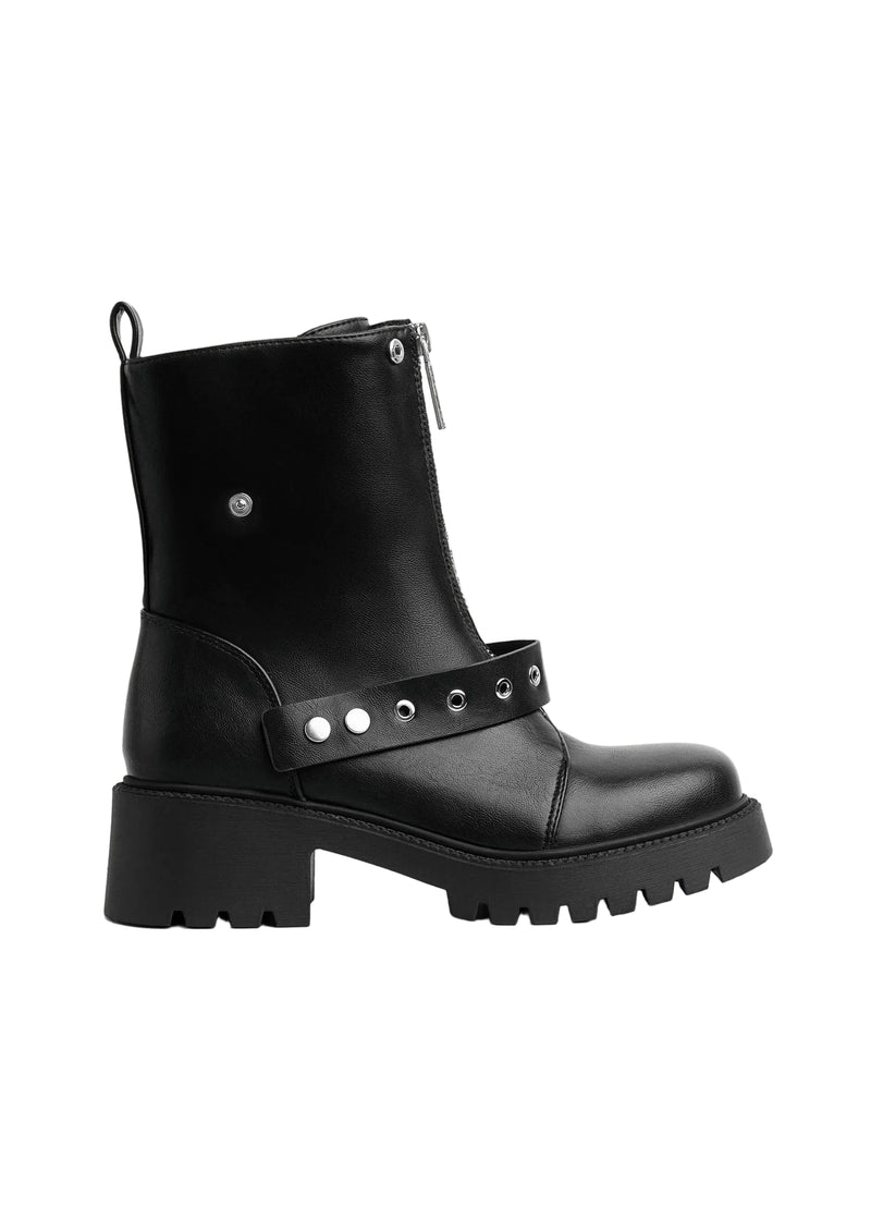 Orion Women's High Quality Half Boot with Zipper 125000H05 Black - 2