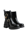 Orion Ringed Heeled Half Boots High Quality with Buckle Detail Woman 12500H022 Black - 4