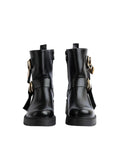 Orion Ringed Heeled Half Boots High Quality with Buckle Detail Woman 12500H022 Black - 5