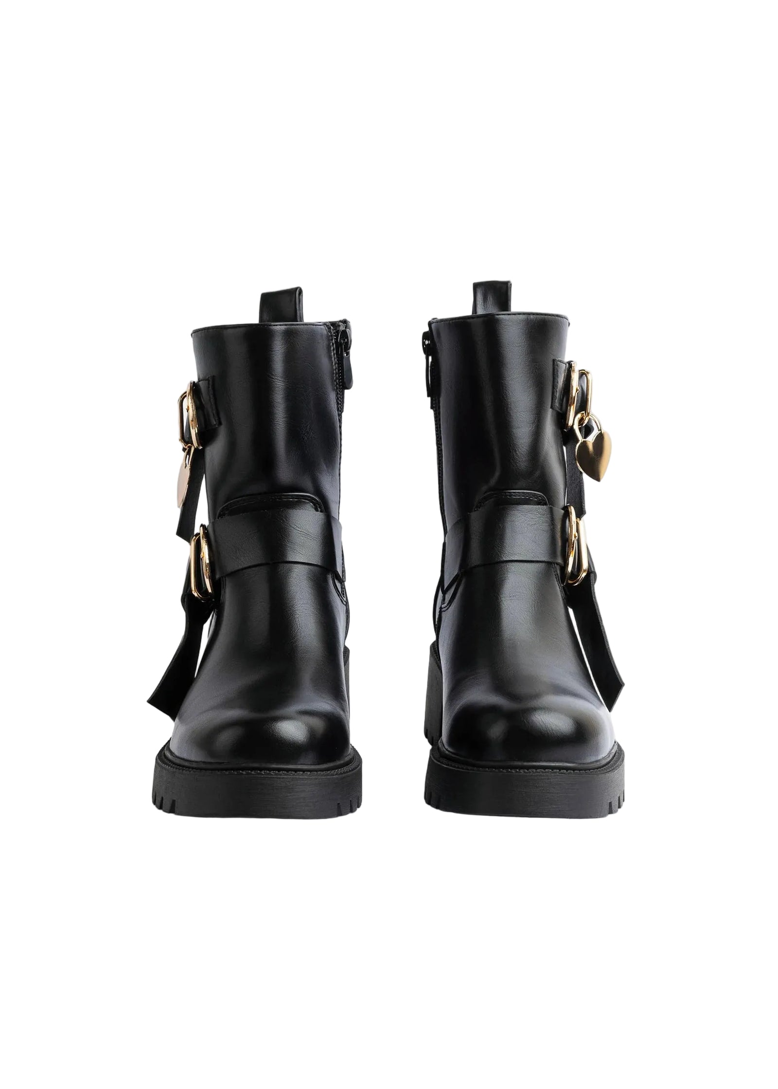 Orion Ringed Heeled Half Boots High Quality with Buckle Detail Woman 12500H022 Black - 5
