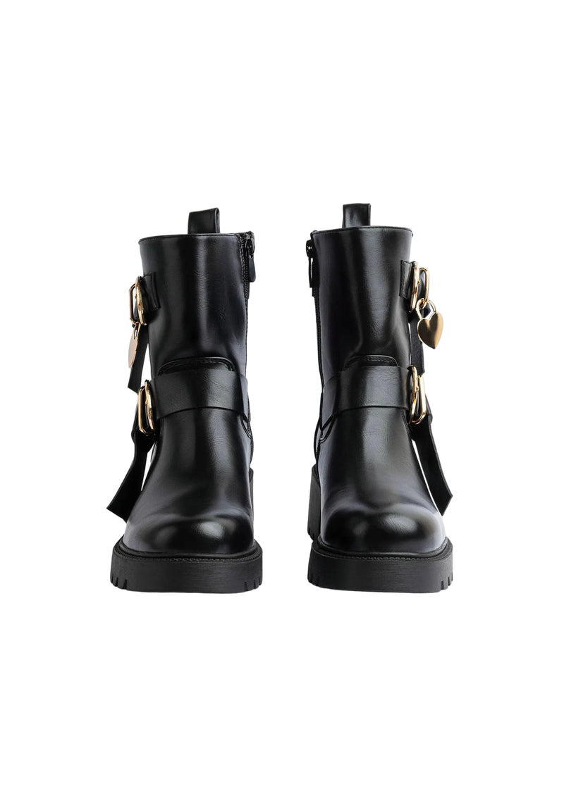 Orion Ringed Heeled Half Boots High Quality with Buckle Detail Woman 12500H022 Black - 5