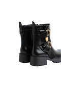 Orion Ringed Heeled Half Boots High Quality with Buckle Detail Woman 12500H022 Black - 6