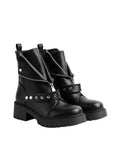 Orion Women's High Quality Half Boot with Zipper 125000H05 Black - 5