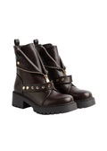 Orion Women's High Quality Half Boot with Zipper 125000H05 Brown - 5