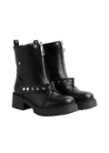 Orion Women's High Quality Half Boot with Zipper 125000H05 Black - 9