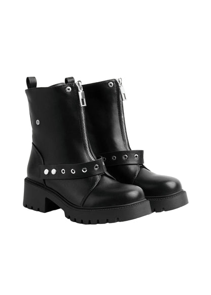Orion Women's High Quality Half Boot with Zipper 125000H05 Black