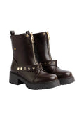 Orion Women's High Quality Half Boot with Zipper 125000H05 Brown - 9