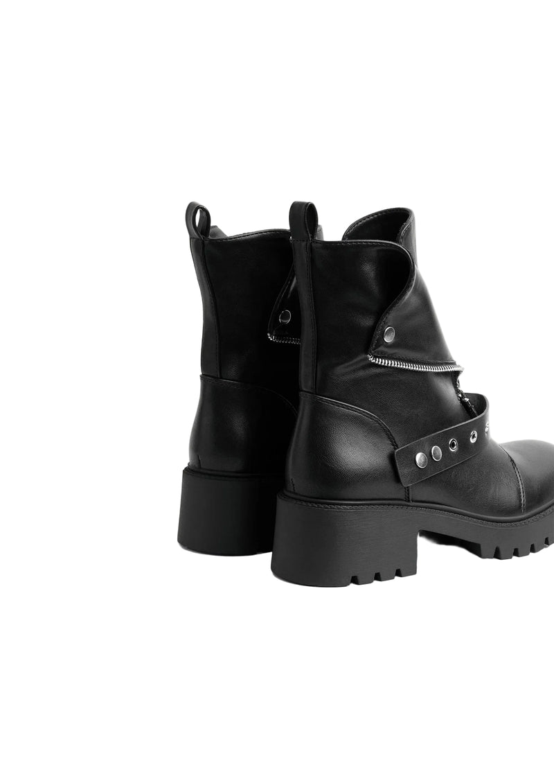 Orion Women's High Quality Half Boot with Zipper 125000H05 Black - 7