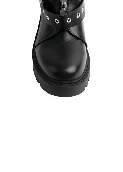 Orion Women's High Quality Half Boot with Zipper 125000H05 Black