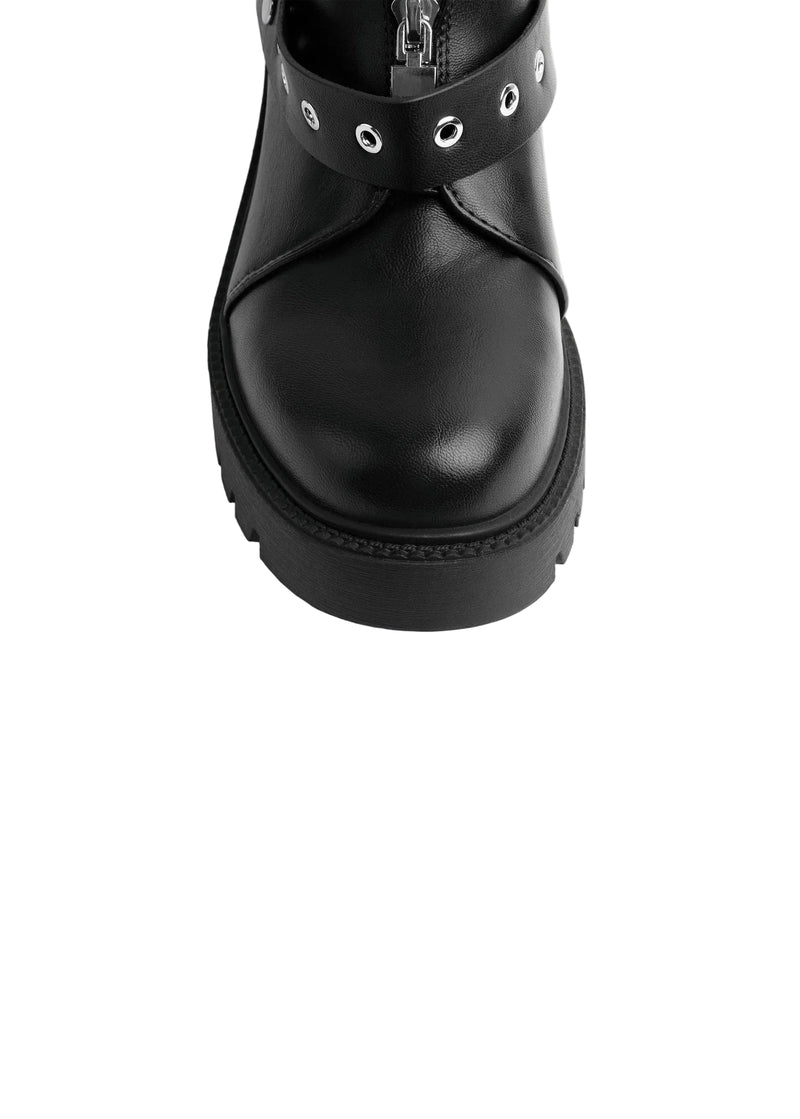 Orion Women's High Quality Half Boot with Zipper 125000H05 Black - 10