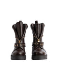 Orion Women's High Quality Half Boot with Zipper 125000H05 Brown - 6