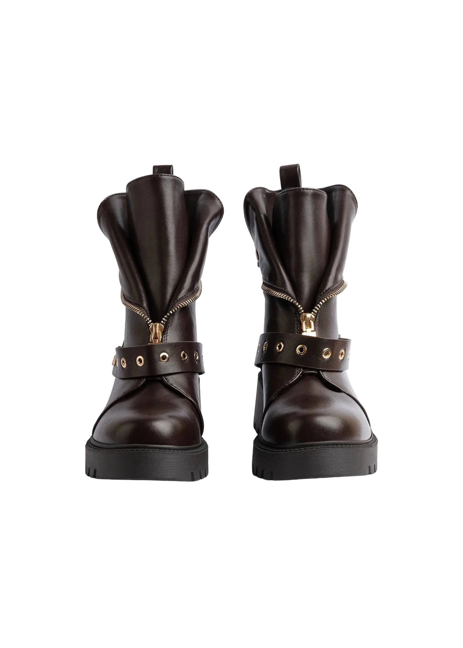 Orion Women's High Quality Half Boot with Zipper 125000H05 Brown - 6
