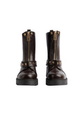 Orion Women's High Quality Half Boot with Zipper 125000H05 Brown - 8