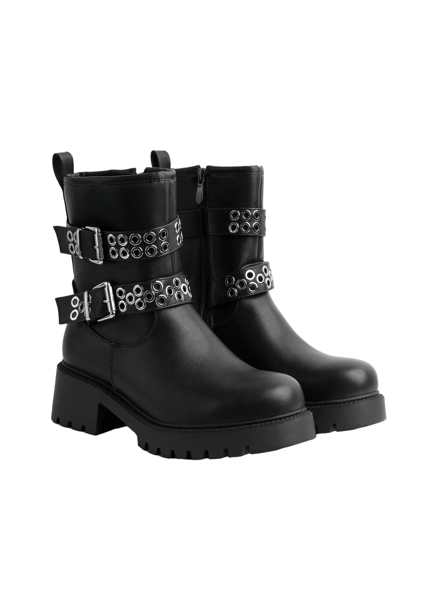 Orion Ringed Heeled Half Boots High Quality with Buckle Detail Woman 125000H01 Black