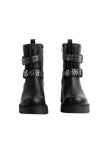 Orion Ringed Heeled Half Boots High Quality with Buckle Detail Woman 125000H01 Black