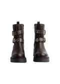 Orion Ringed Heeled Half Boots High Quality with Buckle Detail Woman 125000H01 Brown - 6