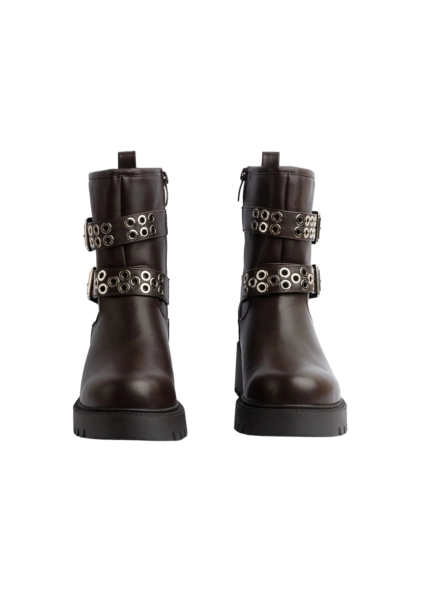 Orion Ringed Heeled Half Boots High Quality with Buckle Detail Woman 125000H01 Brown