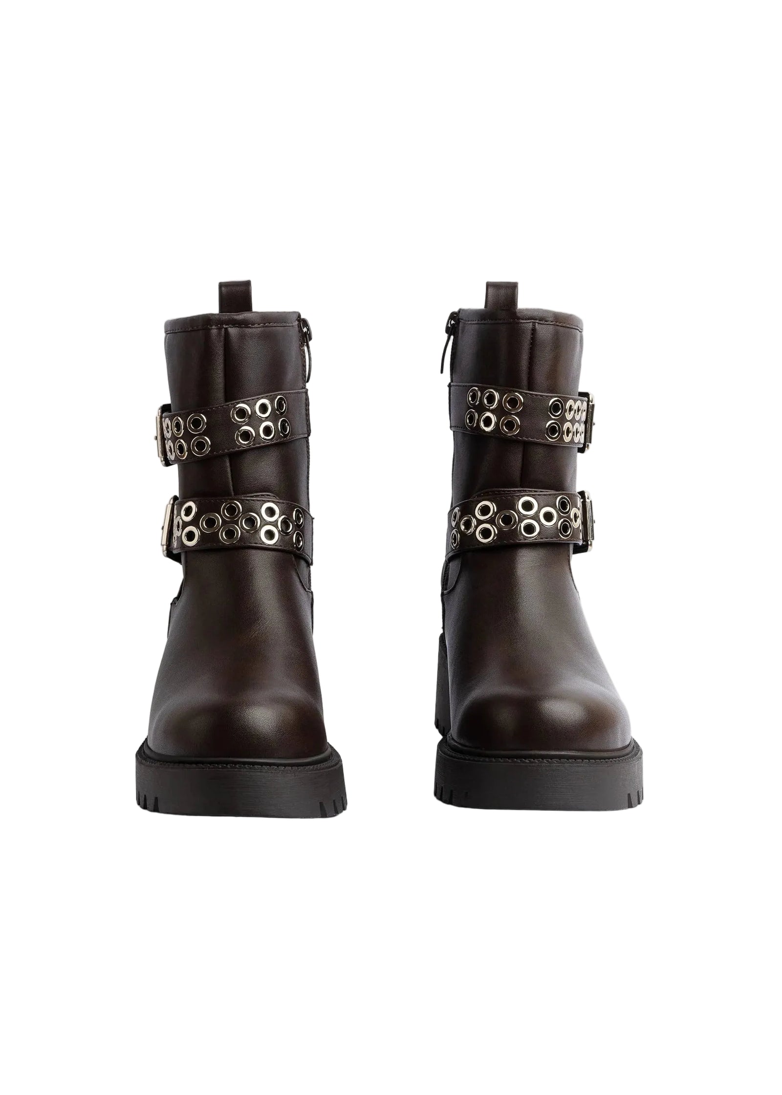 Orion Ringed Heeled Half Boots High Quality with Buckle Detail Woman 125000H01 Brown - 6