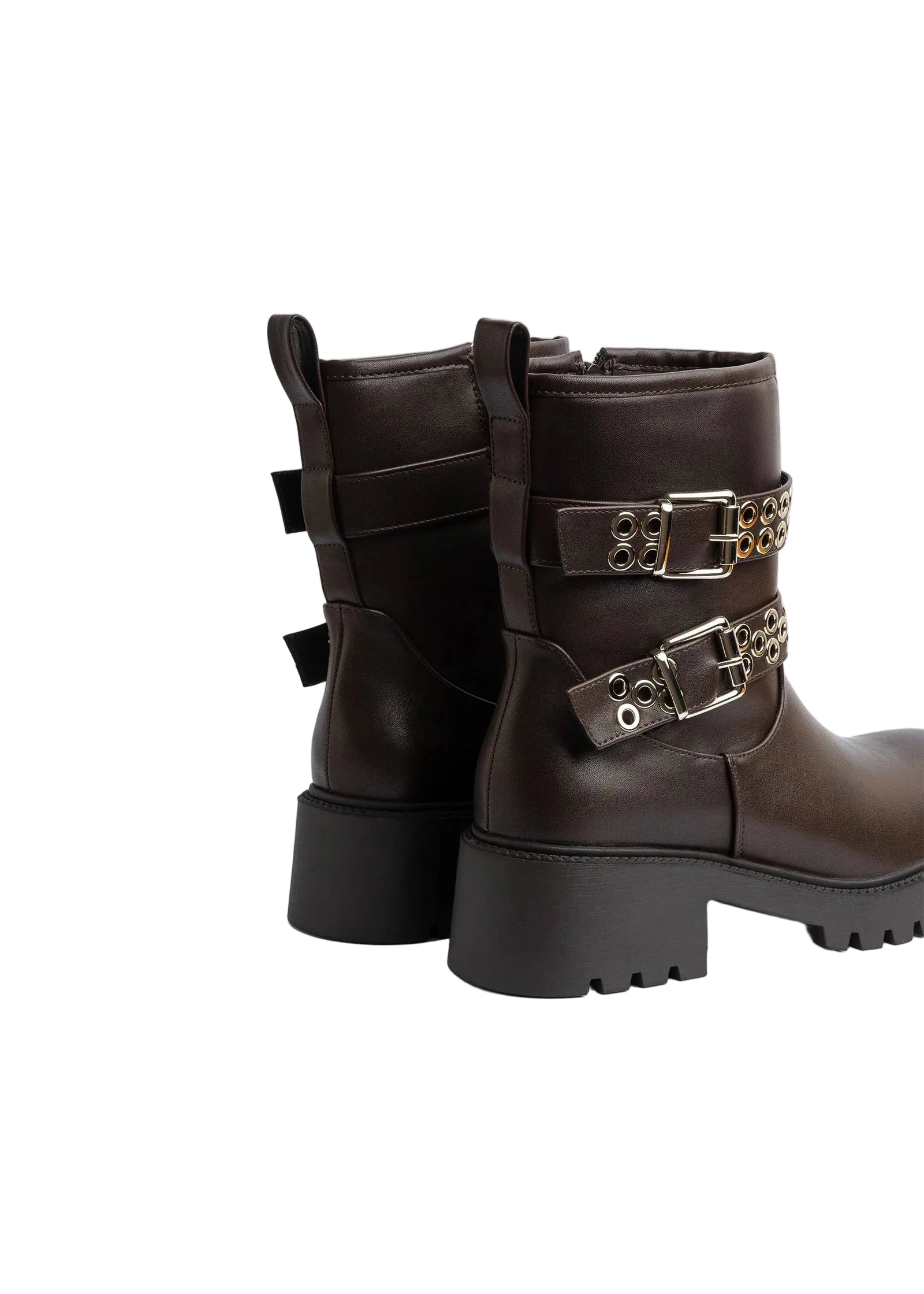 Orion Ringed Heeled Half Boots High Quality with Buckle Detail Woman 125000H01 Brown - 4