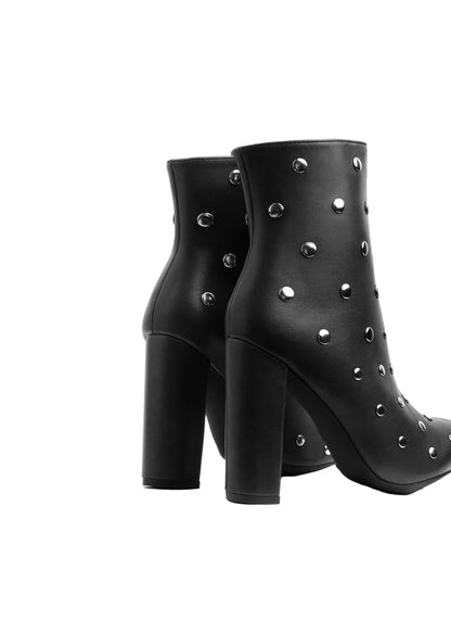 Orion Ringed Heeled Half Boots High Quality Studded Woman 131026710 Black