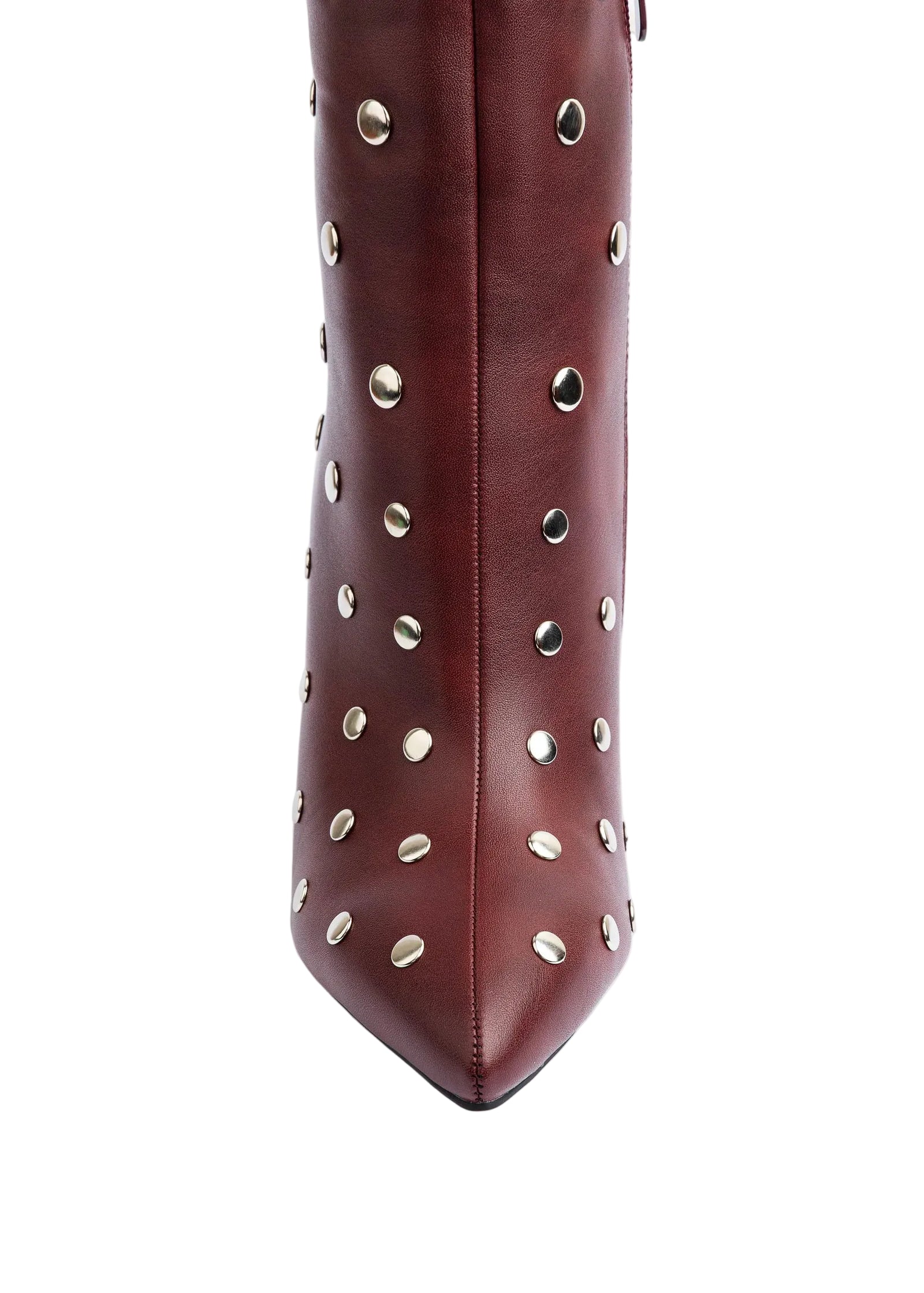 Orion Ringed Heeled Half Boots High Quality Studded Woman 131026710 Burgundy - 6