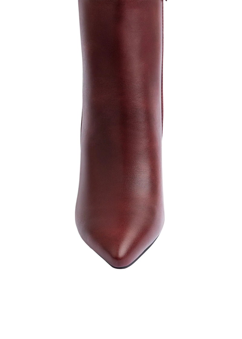 Orion Ringed Heeled Half Boots High Quality Woman 131026709 Burgundy - 6