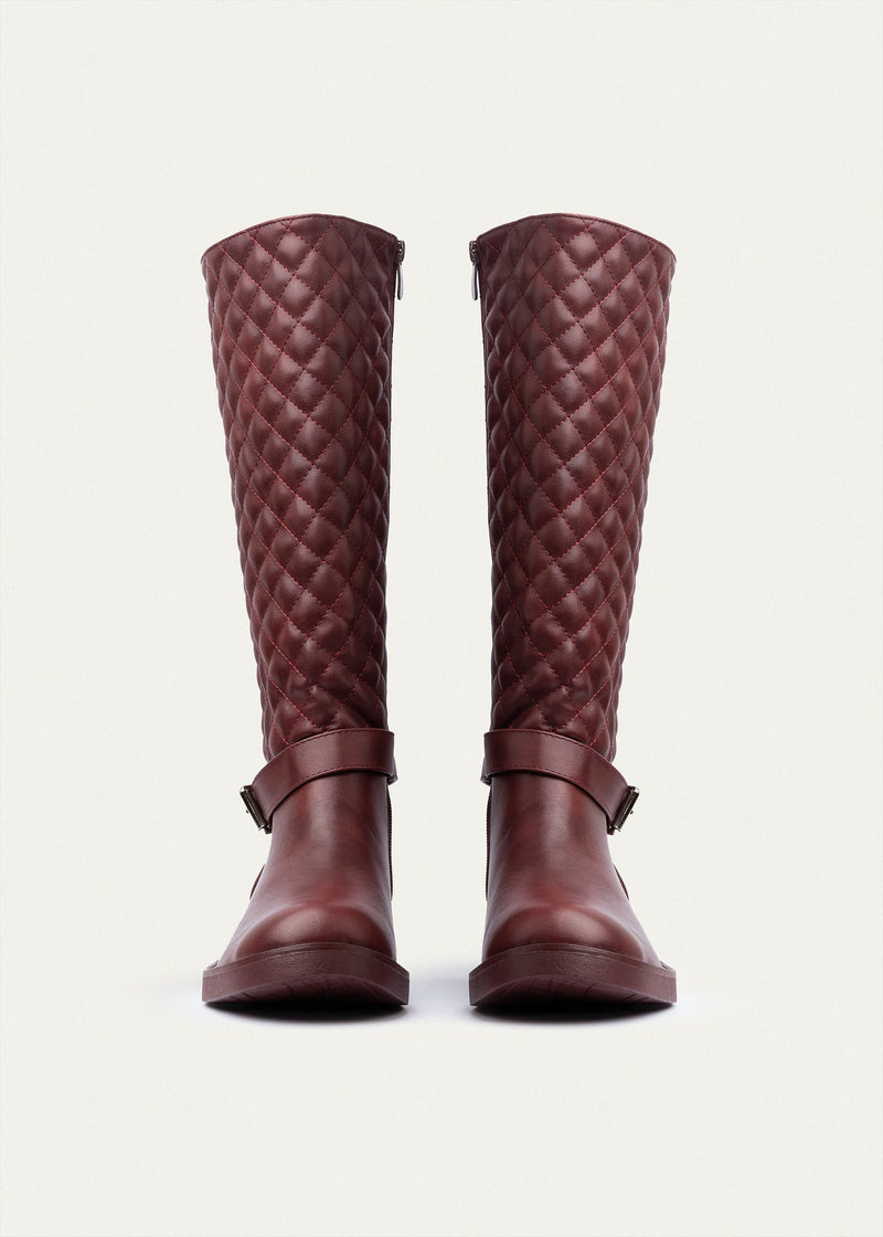 High Quality Design Tan Classic Boots with Buckle Detail 131026707 Burgundy - 5