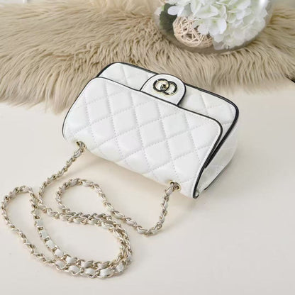 Luxury Women's Leather Crossbody Bag High Quality Design 5333 Off-White
