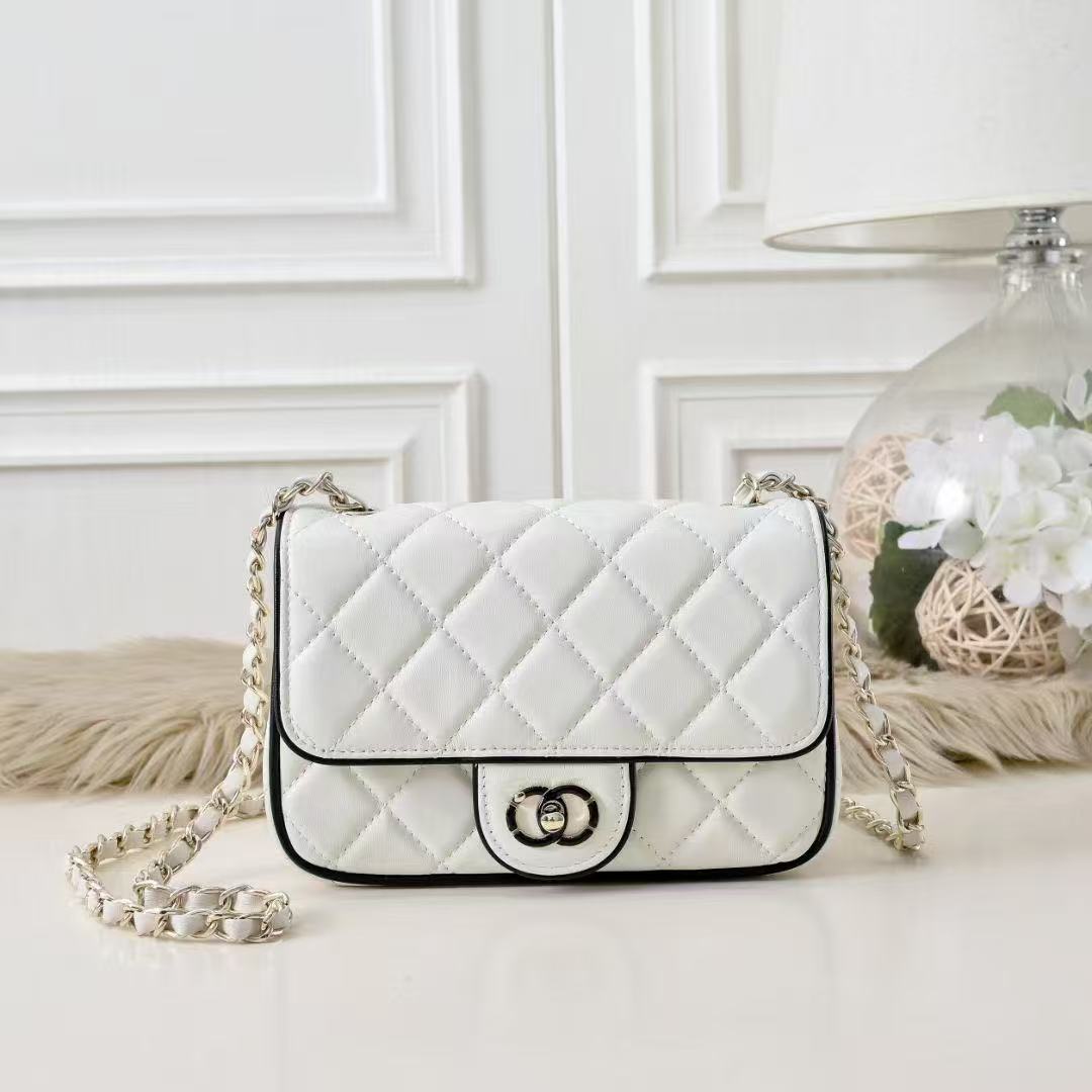 Luxury Women's Leather Crossbody Bag High Quality Design 5333 Off-White