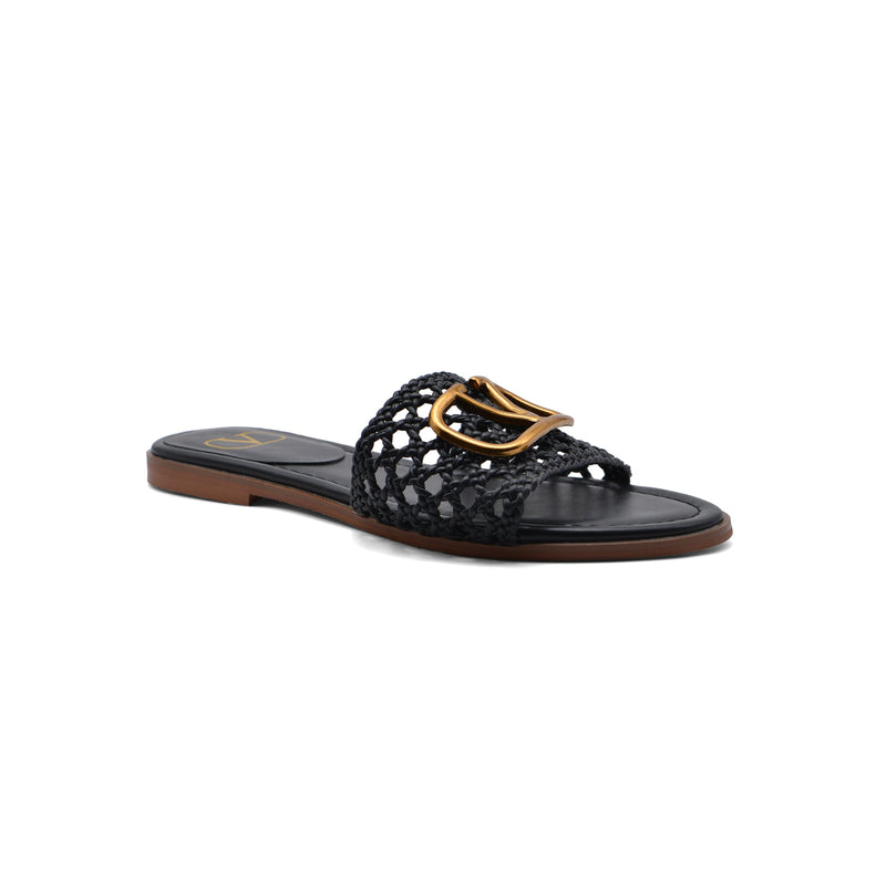 Valentino Garavani Vlogo Signature Slides Nero Flats 3115 Black - 1
