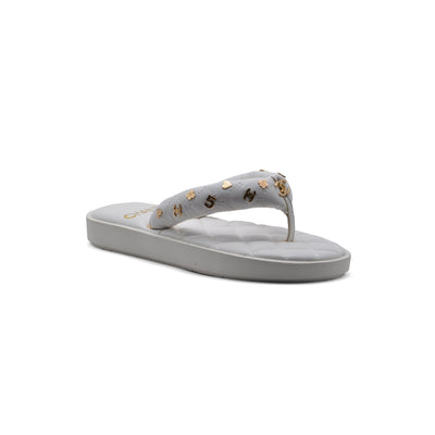 Chanel Lambskin Quilted Padded Charms Thong Sandals Woman XJC3134 White