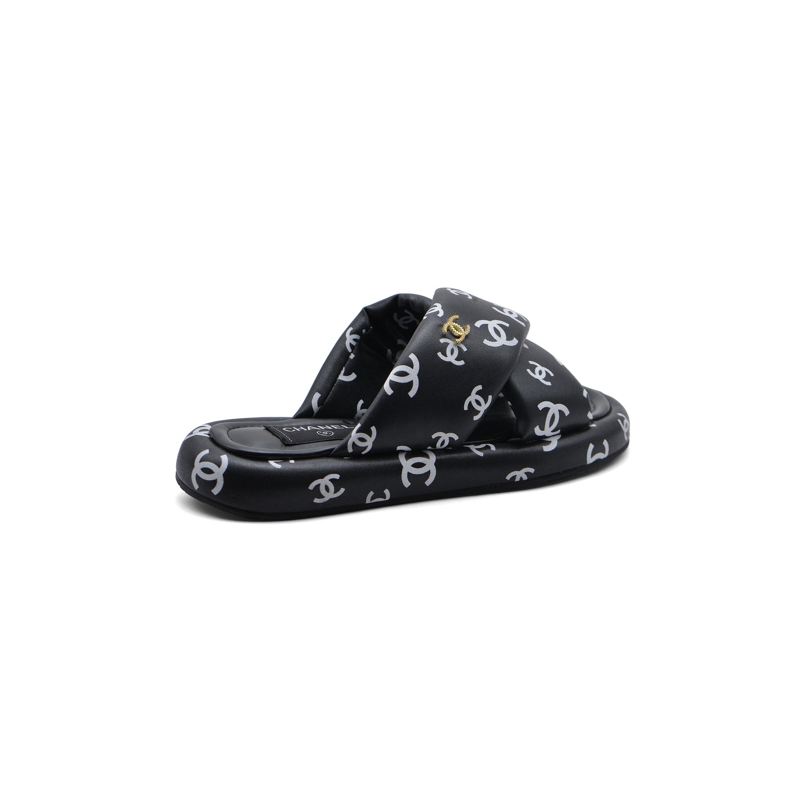 Chanel Puffy Flip Flops Puffy Leather Cross Slipper Woman 9803 Black - 2