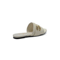 Chanel Leather Pearl Crystal CC Logo Slide Mules Ivory Slipper Woman 51156 White - 2