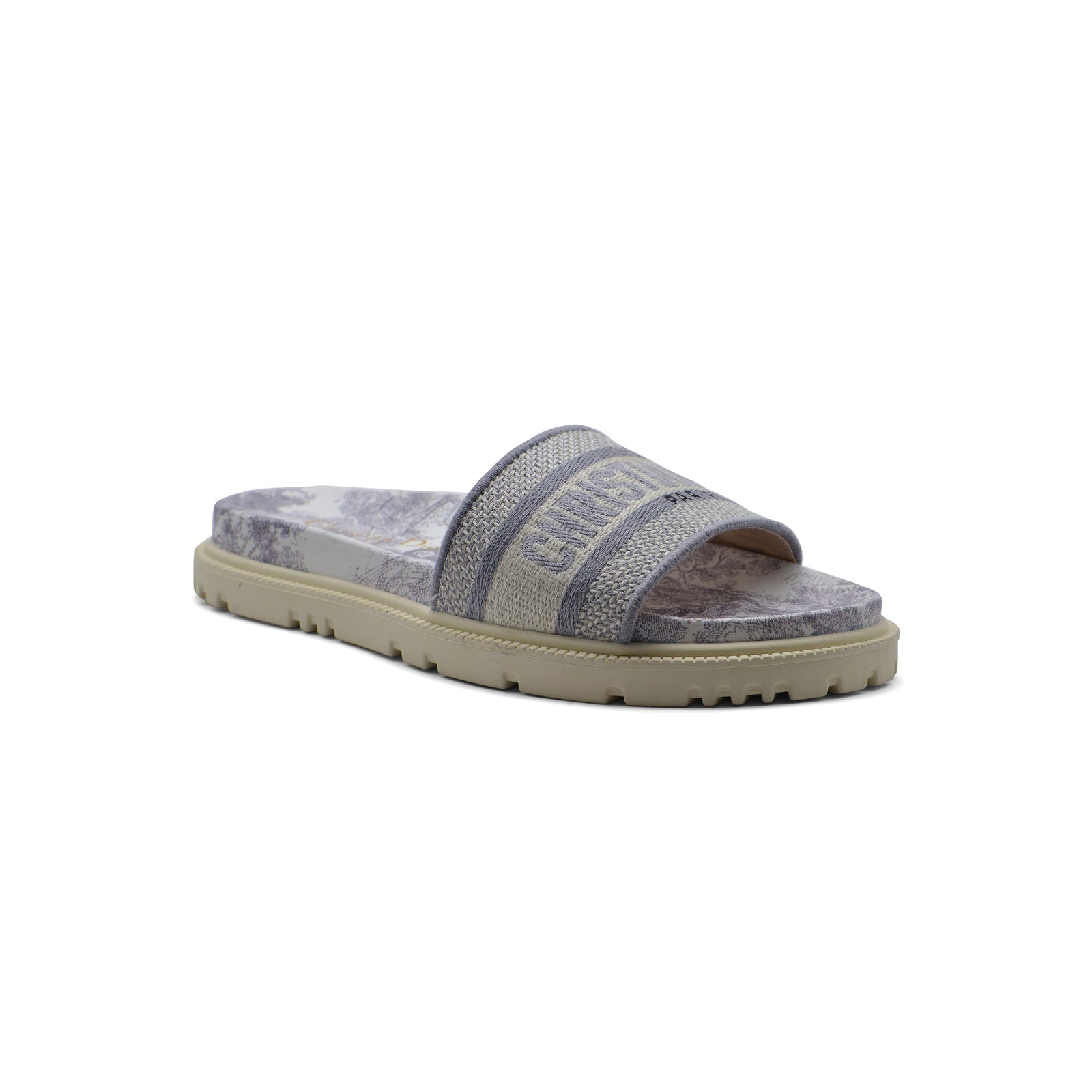 Christian Dior floral print Canvas Slide Sandals Woman DR-886 Gray - 1